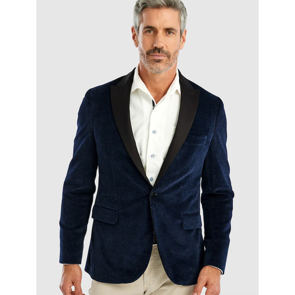 johnnie-O Other - johnnie-O Wake Navy Blue Connery Printed Dinner Jacket Blazer Sport Coat Sz 44 R